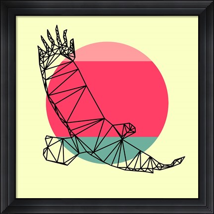 Framed Eagle and Sunset Print