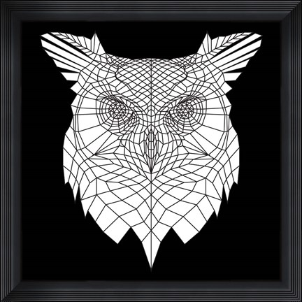 Framed White Owl Mesh Print