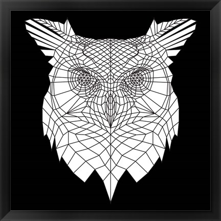 Framed White Owl Mesh Print