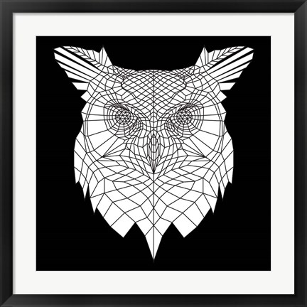 Framed White Owl Mesh Print