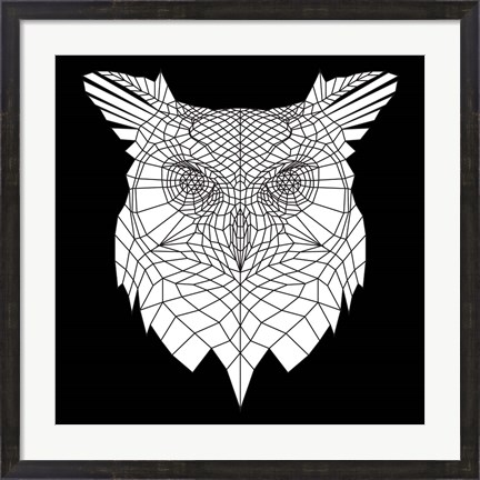 Framed White Owl Mesh Print