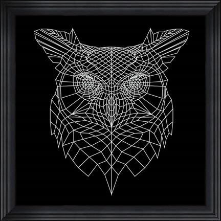 Framed Black Owl Mesh Print