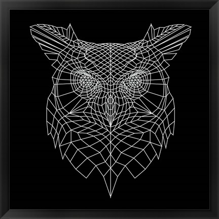 Framed Black Owl Mesh Print