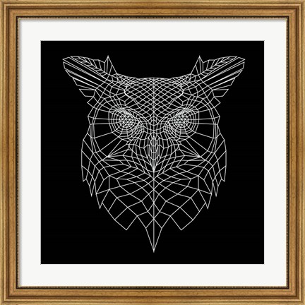 Framed Black Owl Mesh Print