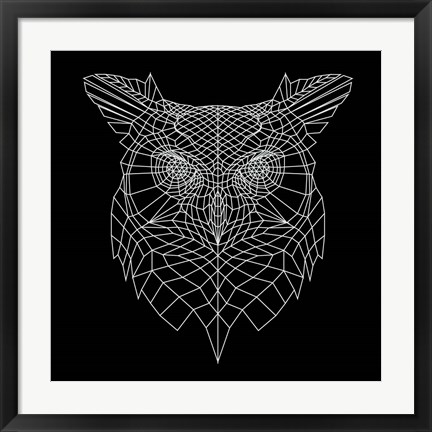 Framed Black Owl Mesh Print