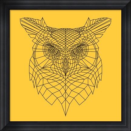 Framed Yellow Owl Mesh Print