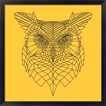 Framed Yellow Owl Mesh Print