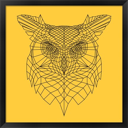 Framed Yellow Owl Mesh Print