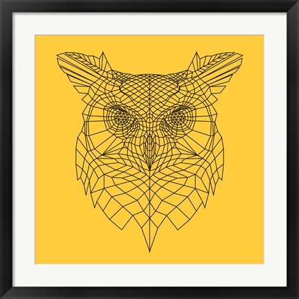Framed Yellow Owl Mesh Print
