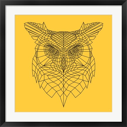 Framed Yellow Owl Mesh Print