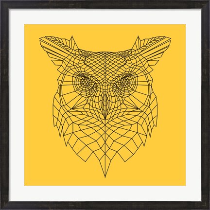 Framed Yellow Owl Mesh Print