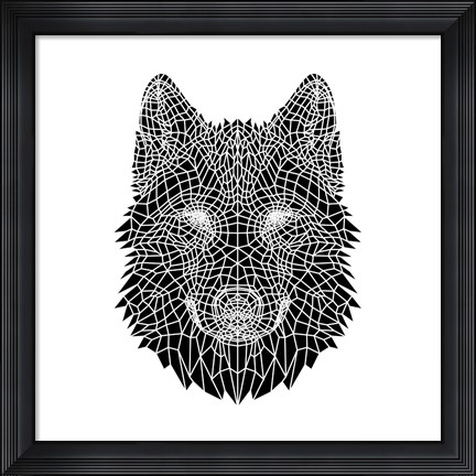 Framed Black Woolf Head Mesh Print