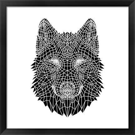 Framed Black Woolf Head Mesh Print