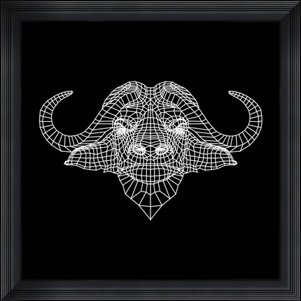 Framed Black Buffalo Mesh Print