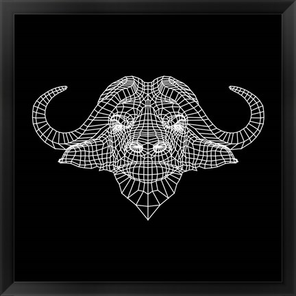 Framed Black Buffalo Mesh Print