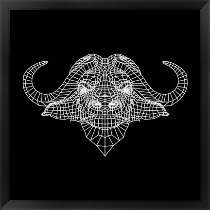 Framed Black Buffalo Mesh Print