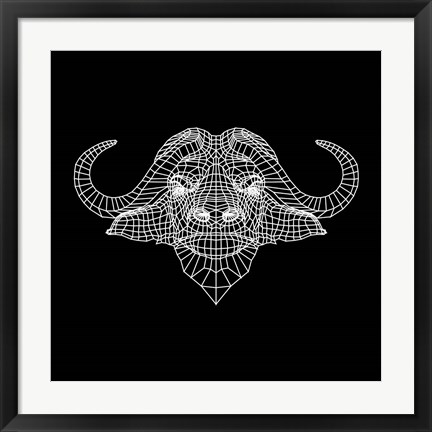 Framed Black Buffalo Mesh Print