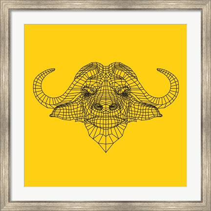 Framed Yellow Buffalo Mesh Print