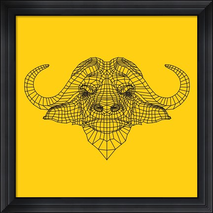 Framed Yellow Buffalo Mesh Print