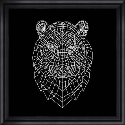 Framed Tiger Head Mesh Print