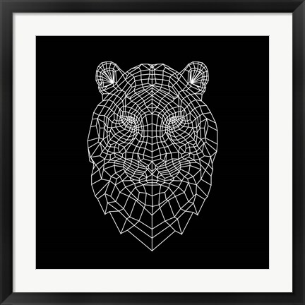 Framed Tiger Head Mesh Print
