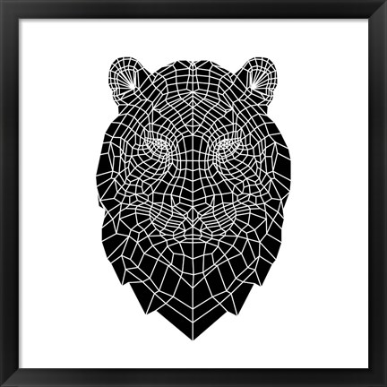 Framed Black Tiger Head Print