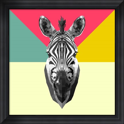 Framed Party Zebra Head Print