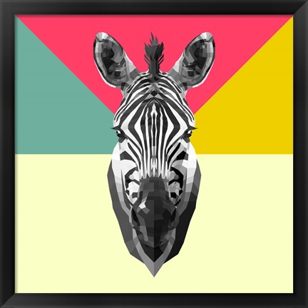 Framed Party Zebra Head Print