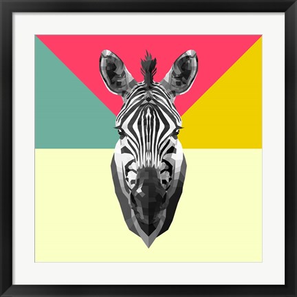 Framed Party Zebra Head Print