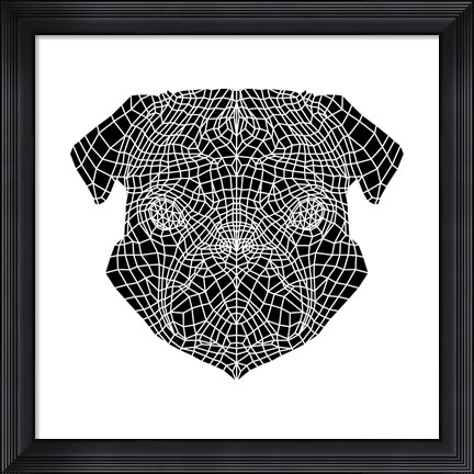 Framed Pug Head Mesh Print