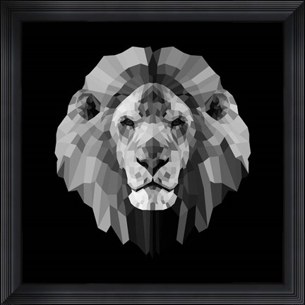 Framed Lion Head Print