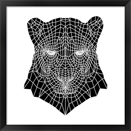 Framed Panther Head Mesh Print