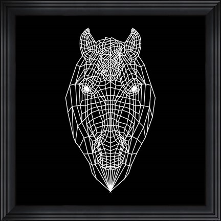 Framed Horse Head Black Mesh Print