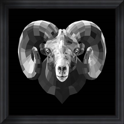 Framed Ram Head Print