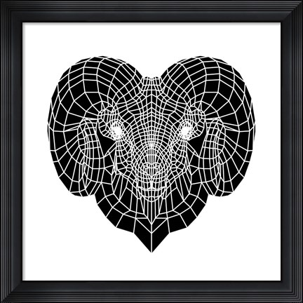 Framed Ram Head Mesh Print