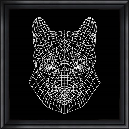 Framed Mountain Lion Black Mesh Print