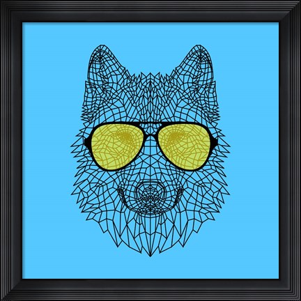 Framed Woolf in Yellow Glasses Print