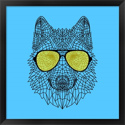 Framed Woolf in Yellow Glasses Print