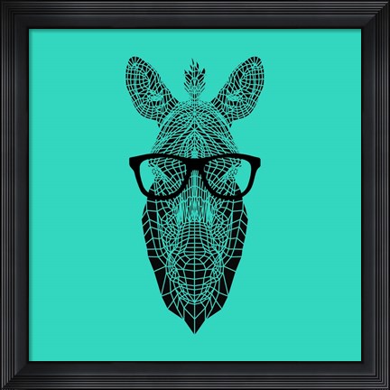 Framed Zebra in Glasses Print