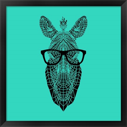 Framed Zebra in Glasses Print