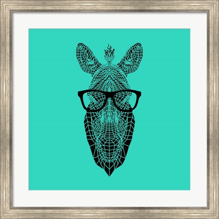 Framed Zebra in Glasses Print