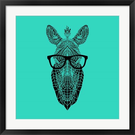 Framed Zebra in Glasses Print