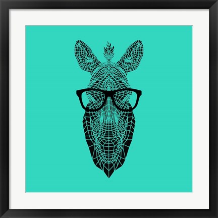 Framed Zebra in Glasses Print