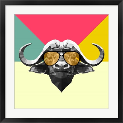 Framed Party Buffalo in Glasses Print