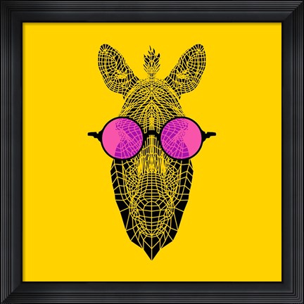 Framed Zebra in Pink Glasses Print