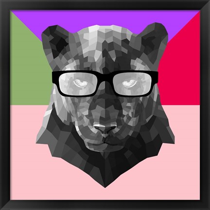 Framed Party Panther in Glasses Print