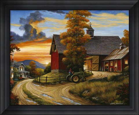 Framed Farm Scene Print