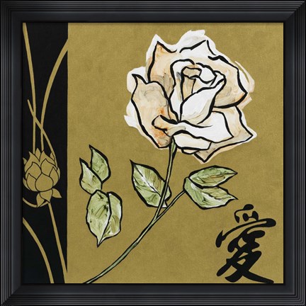 Framed Asian Rose Print