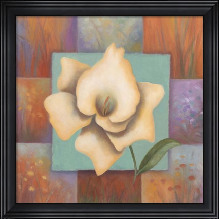 Framed White Patchwork Print