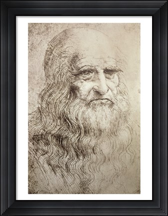 Framed Self Portrait in Old Age 1512 Print